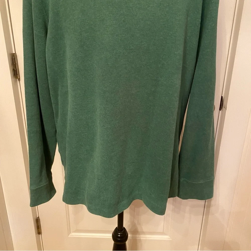 POLO RALPH LAUREN MENS 1/4 ZIP SWEATER GREEN COTTON SIZE XL